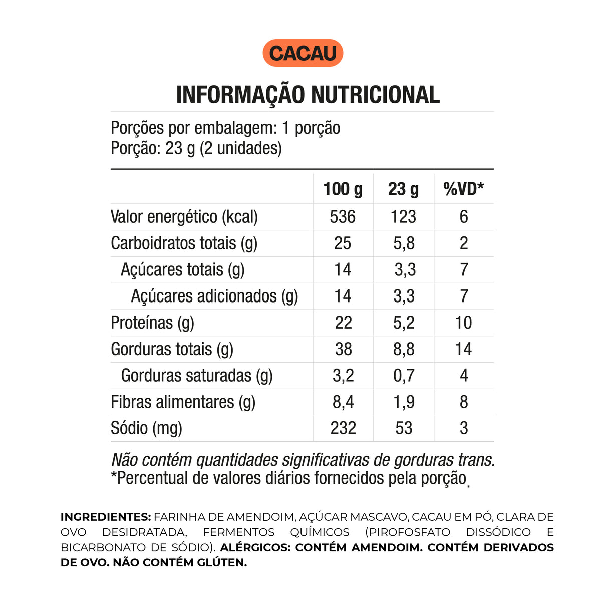 Croquinole de Amendoim com Cacau, 23g