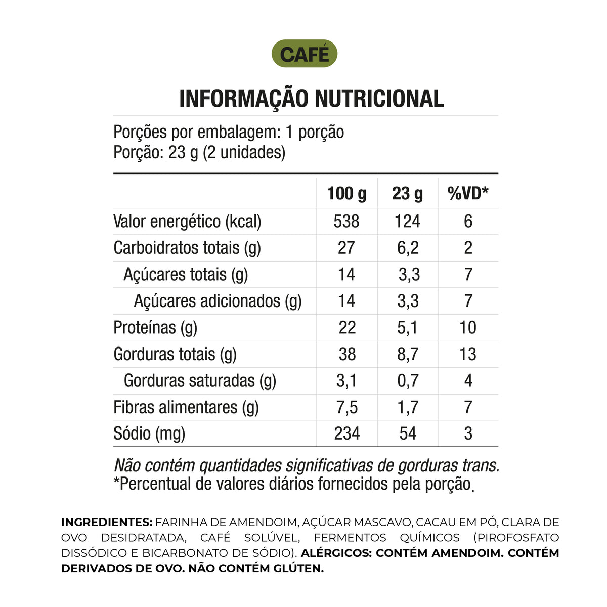 Croquinole de Amendoim com Café, 23g